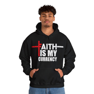 'Lax Apparels Faith Is My Currency Faith-Based Motivational Hoodie, Unisex, Black Sweatshirt