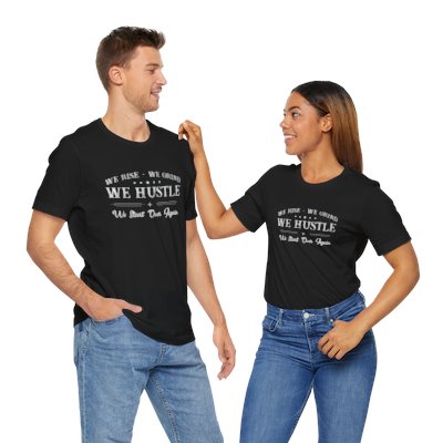 'Lax Apparels Rise. Grind. Hustle Motivational T-Shirt, Unisex, Black Graphic Tee