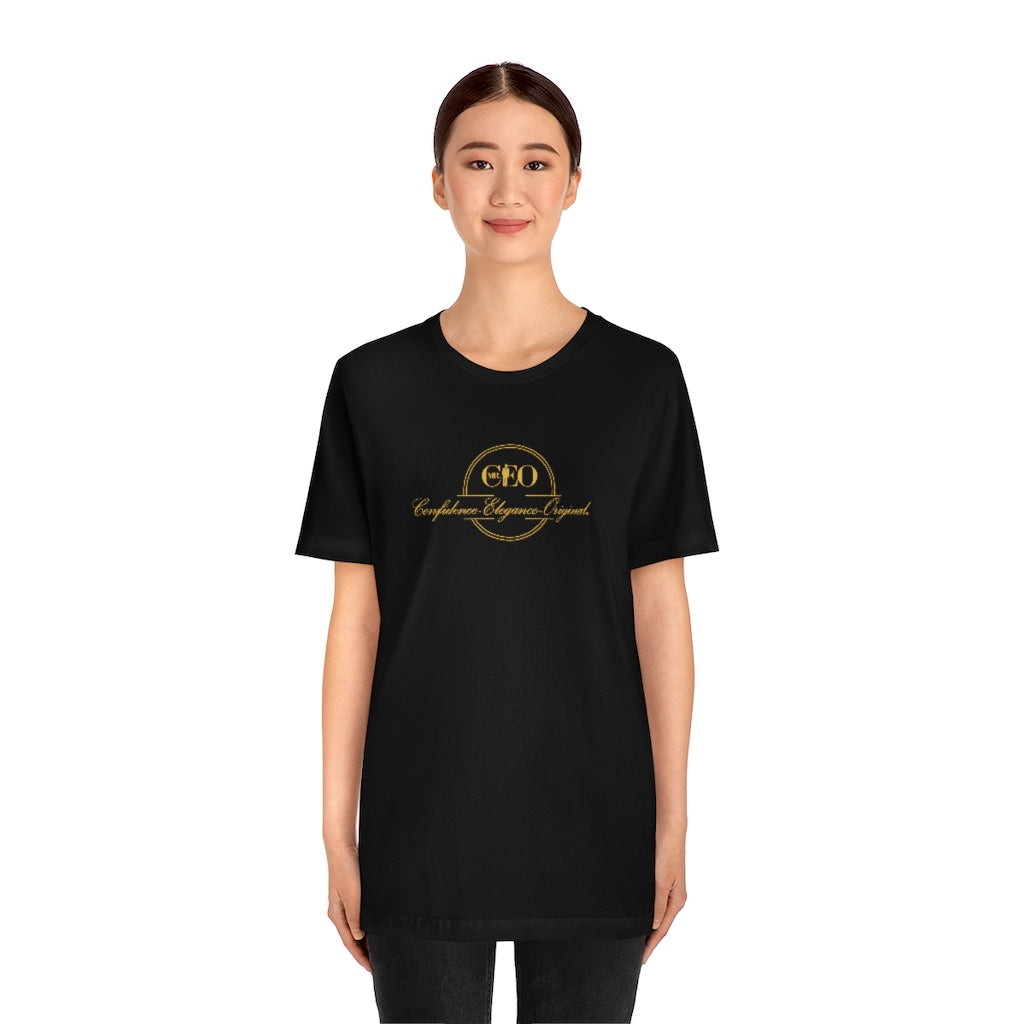 Mr. CEO Unisex Black Crew Neck Tee