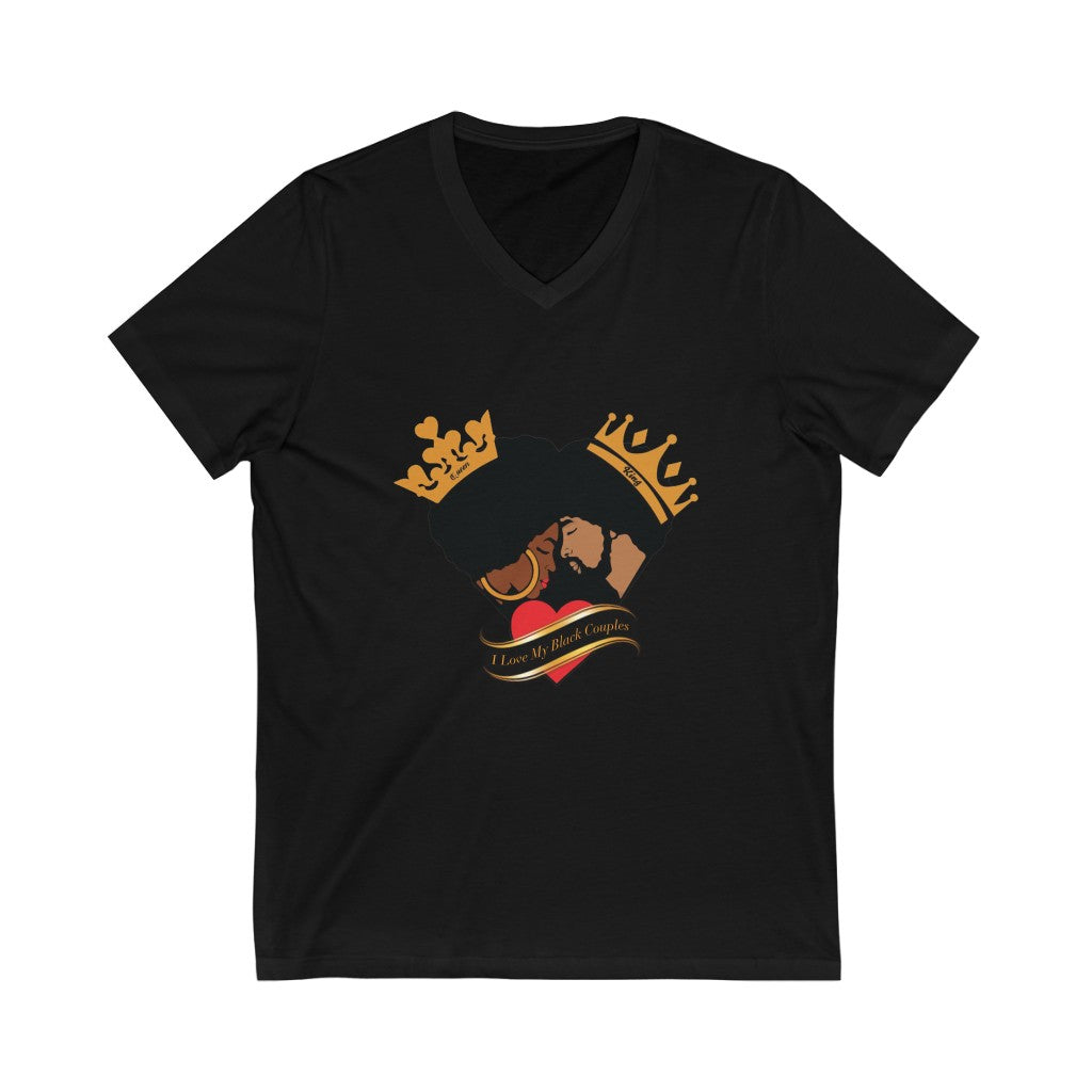 Black Couples Mr. CEO Unisex Jersey Short Sleeve V-Neck Tee